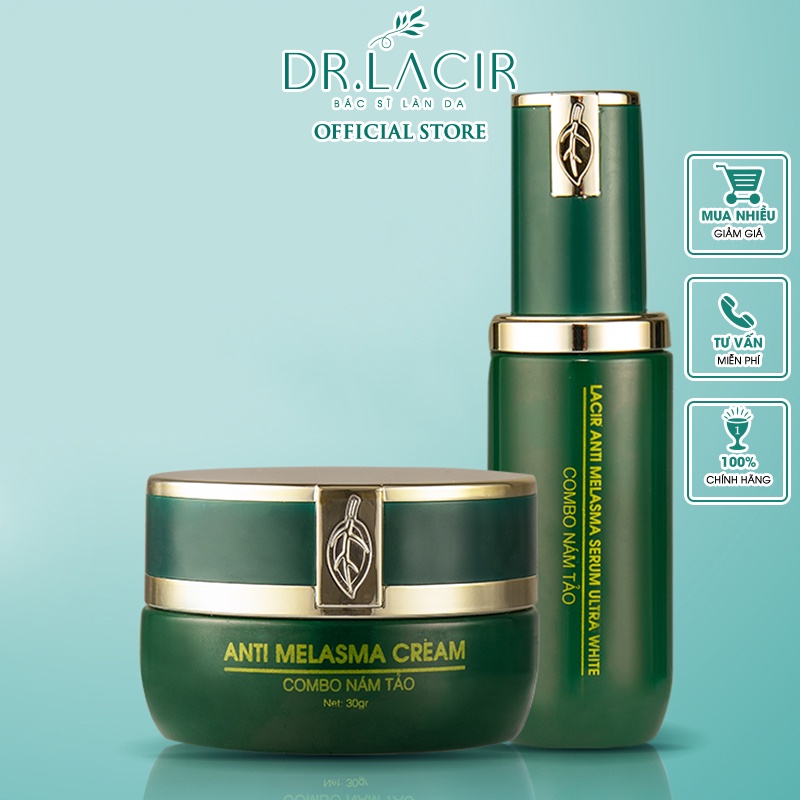 Combo nám tảo giúp da trắng mịn màng Anti Melasma Cream & Lacir Anti Melasma Serum Ultra White DR.LACIR DR36