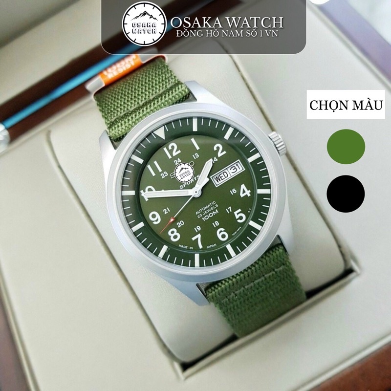 Đồng Hồ Nam SK 5 Sports Quân Đội Máy Cơ Tự Động Nhật Dây Vải Bền Bỉ Chống Nước Chống Trầy Xước Cao Cấp