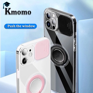 Ốp Điện Thoại TPU Trong Suốt Có Nắp Trượt Bảo Vệ Camera Cho compatible for iPhone 13 Mini Pro Max Plus