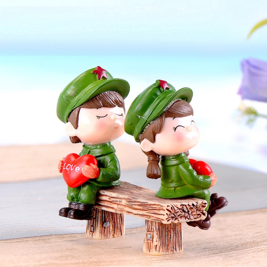 Tượng Trang Trí  Cặp Đôi Tình Yêu Người Lính Cực Dễ Thương Làm Quà Tặng, Trang Trí, Lưu Niệm