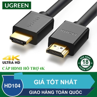 Dây cáp HDMI tròn dẻo cao cấp - Hỗ trợ trình chiếu 3D,4K - chính hãng UGREEN HD104