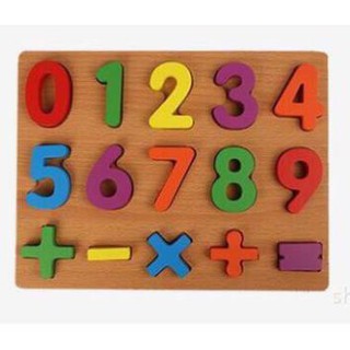 Bảng Ghép 10 Số Phép Tính Và Hinh Khối Nổi Bằng Gỗ Cực Xịn