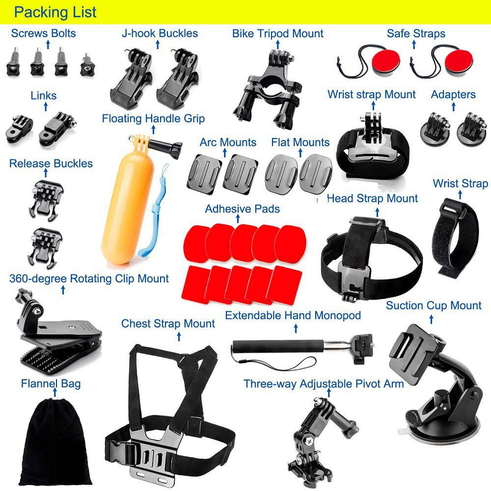 Bộ Phụ Kiện camera Hành Trình Gopro Hero 10 9 8 7 6 5 4 3