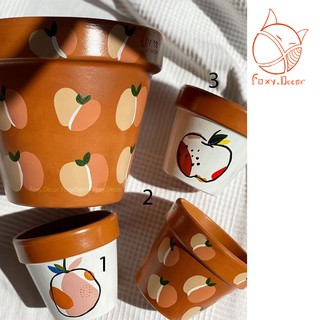 [🌵🌈Chậu đất nung vẽ họa tiết trái cây gam màu Vintage🌈🌵] - nhận vẽ theo yêu cầu (sỉ - lẻ)