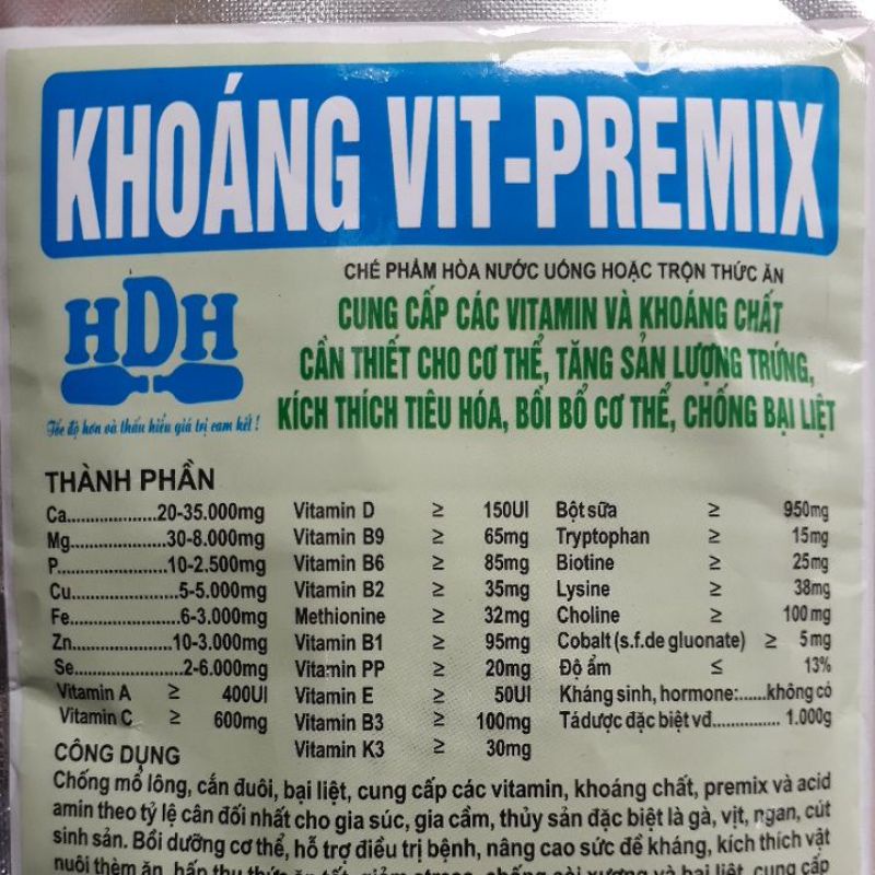 Khoáng tổng hợp và vitamin cho gia súc gia cầm (gói 100g)