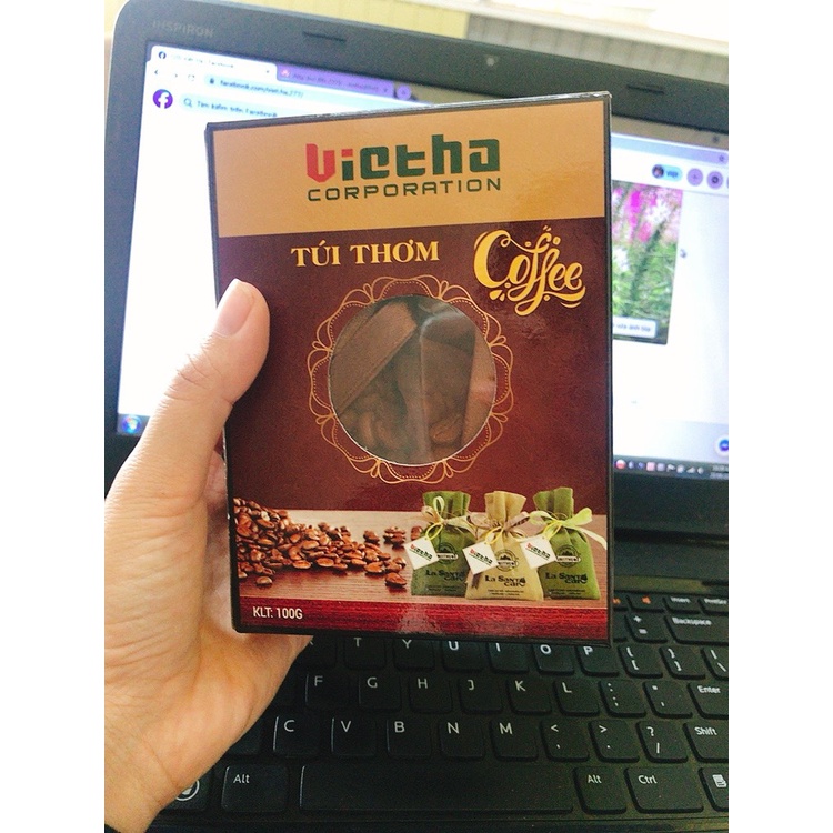 Túi thơm cà phê bao đay cao cấp 100gram, 100% hạt cà phê nguyên chất, khử mủi ô tô, tủ, văn phòng làm việc