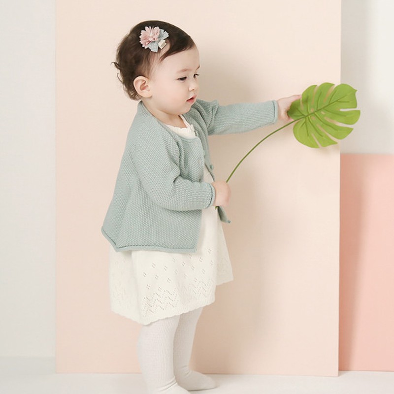 Quần tất cotton chống trượt ấm áp màu trắng cho bé