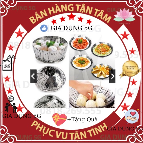 Vỉ inox 304 hấp xôi, gà, cá, bánh bao cao cấp - Kiểu hoa sen dễ dàng điều chỉnh kích thước