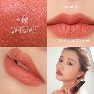 ⭐️⭐️⭐️[KÈM QUÀ TẶNG]: Son kem lì 3CE Lily Maymac Lip Colour màu 908 cam đất chính hãng 100%