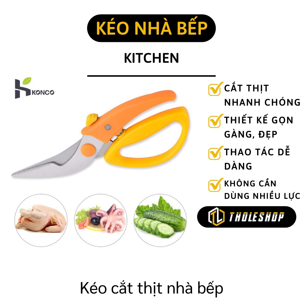 Kéo Nhà Bếp - Kéo Cắt Kitchen Đa Năng Cắt Thịt Gà, Thịt Vịt Nhanh Chóng, Dễ Dàng 8138