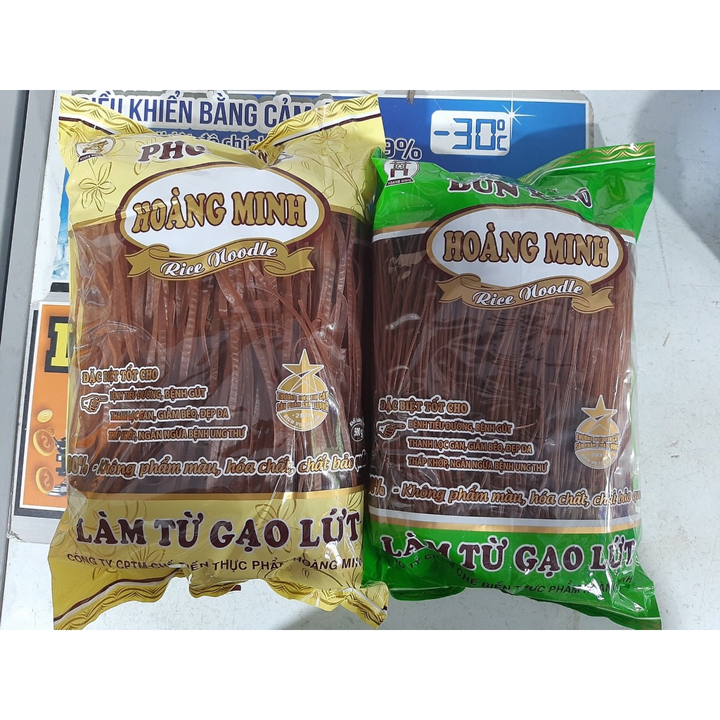 Bún , Phở gạo lứt hoàng minh 500g (lứt đen, lứt đỏ)