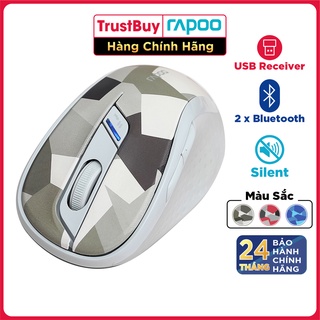Chuột không dây silent wireless và bluetooth rapoo m500 3 chế độ kết nối, 3 thiết bị cùng lúc - hàng chính hãng