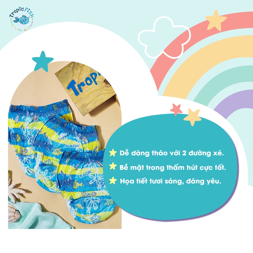 Bỉm bơi Tropic Fish mẫu mới, đủ size cho bé S3/S6/S10, M3/M6/M10, L3/L6/L10