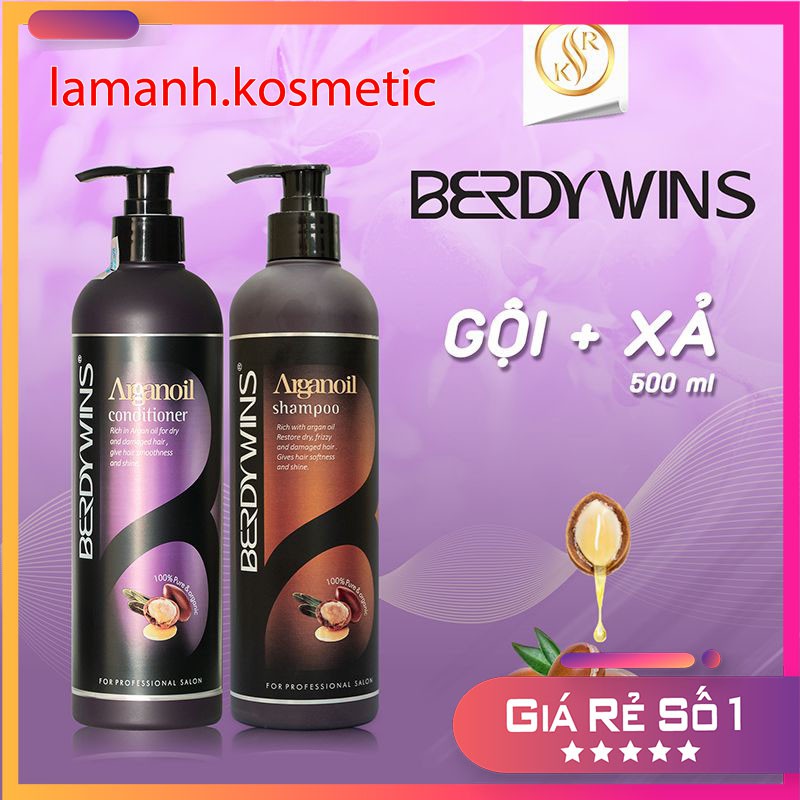 Dầu Gội  Berdywins keratin complex kiềm dầu siêu phục hồi mềm mượt chống rụng tóc hương thơm nước hoa cặp 500ml -1000ml