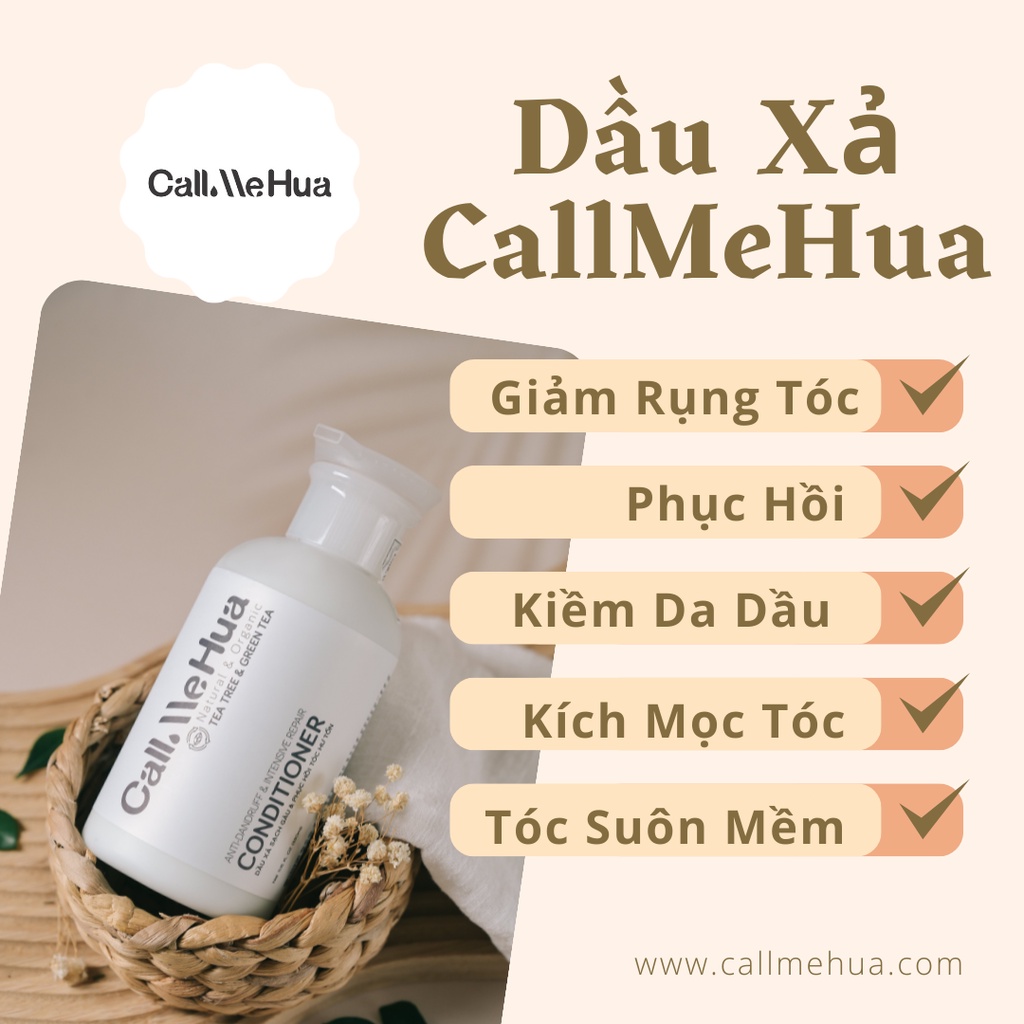 DẦU XẢ CALLMEHUA GIẢM RỤNG TÓC, SẠCH GÀU, KÍCH THÍCH MỌC TÓC,PHỤC HỒI TÓC HƯ TỔN 330ML