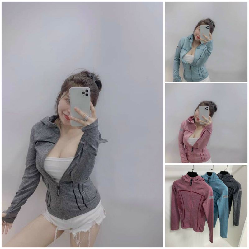Áo khoác thể thao tập Gym, Yoga ôm Body. Size S, M, L, XL. Mẫu SPQ & ST21