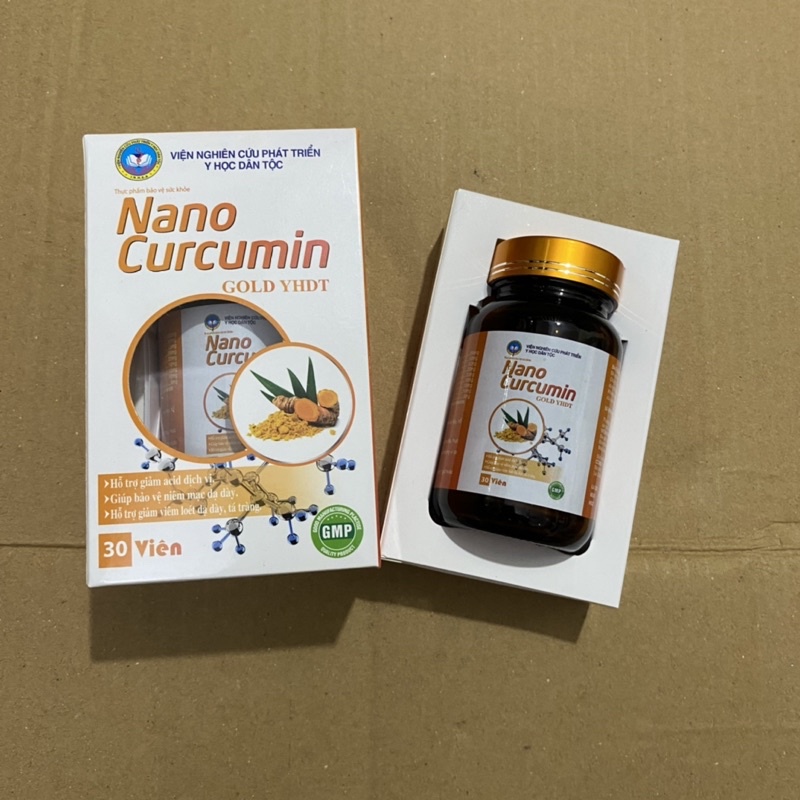 Viên tinh nghệ NANO CURCUMIN GOLD YHDT hỗ trợ giảm acid dịch vị ,giảm viêm loét dạ dày tá tràng