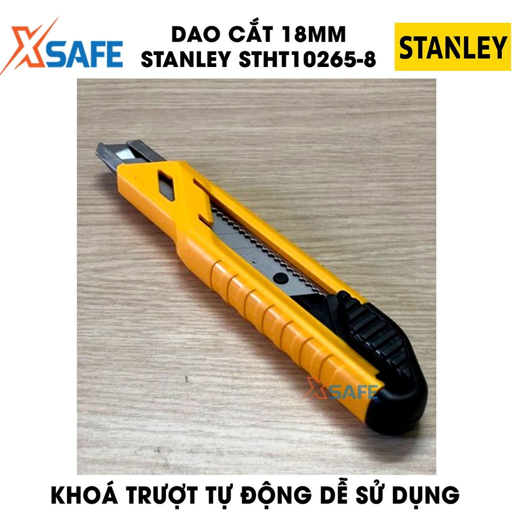 Dao giấy STANLEY STHT10265-8 18mm Dao rọc thân nhựa ABS cứng, chắc chắn, lưỡi dao hợp kim cao cấp - Chính hãng