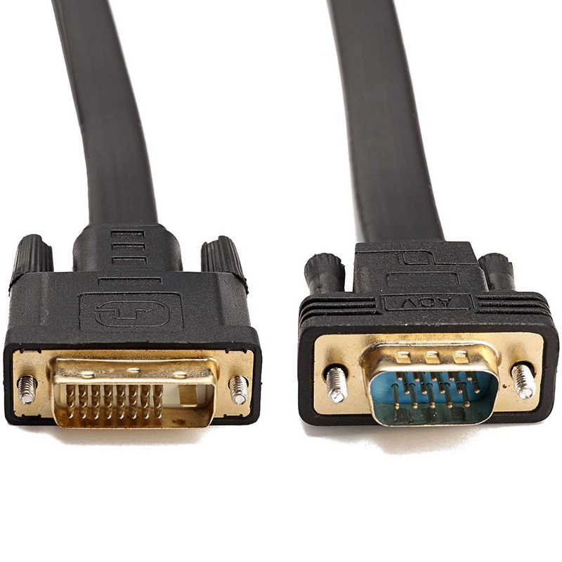 Active DVI-D Dual Link 24+1 Male to VGA Male Adapter with Cable 2M