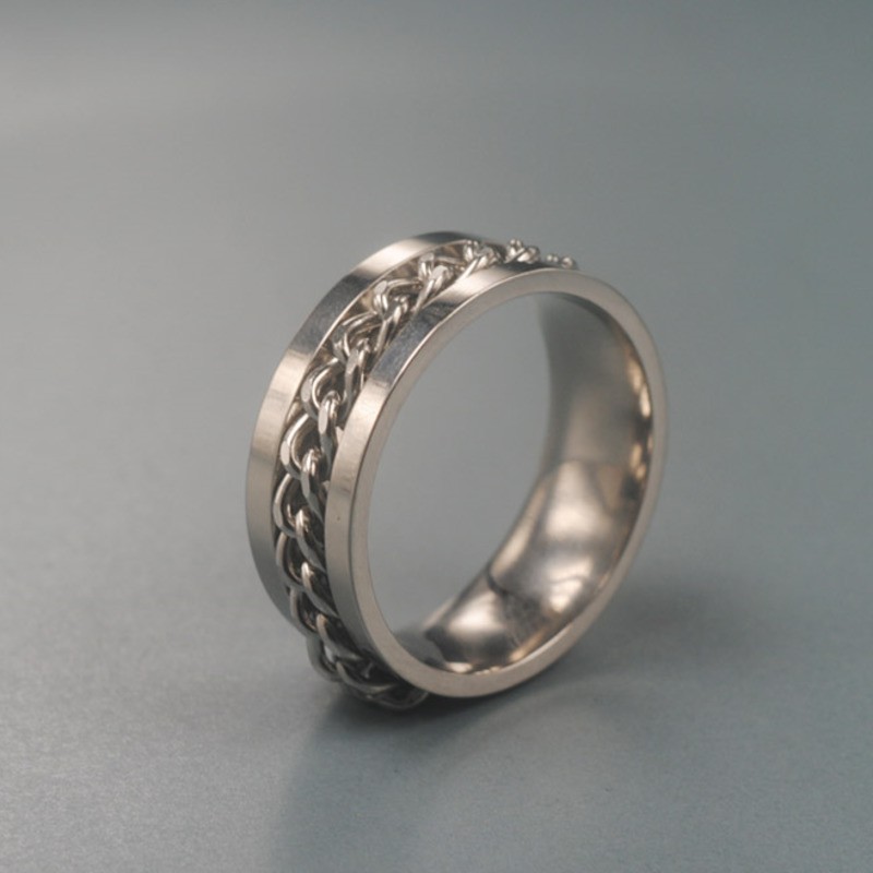 Nhẫn Thép Titan Kiểu Dáng Đơn Giản Hợp Thời Trang