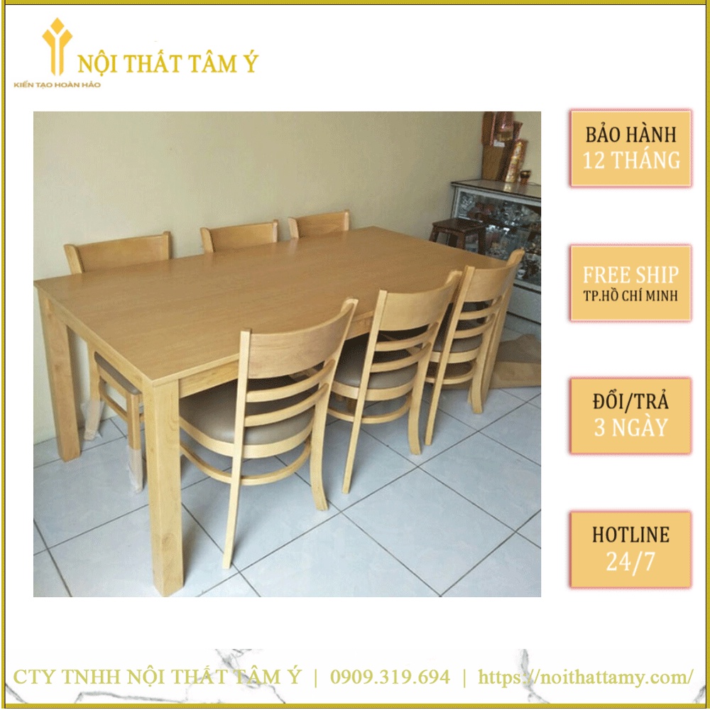Bộ Bàn Ăn Cabin 6 ghế ✌FREE SHIP HCM✌ Bộ bàn ăn Cao cấp Thương hiệu Nội Thất Tâm Ý