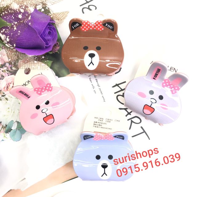 Kẹp Tóc Hình Gấu Thỏ Dạng Càng Cua Hàng Đẹp