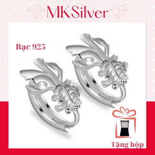 Bông tai bạc nữ hoa tai nữ bạc ý S925 Cá Vàng nữ trang bạc cao cấp ý S925