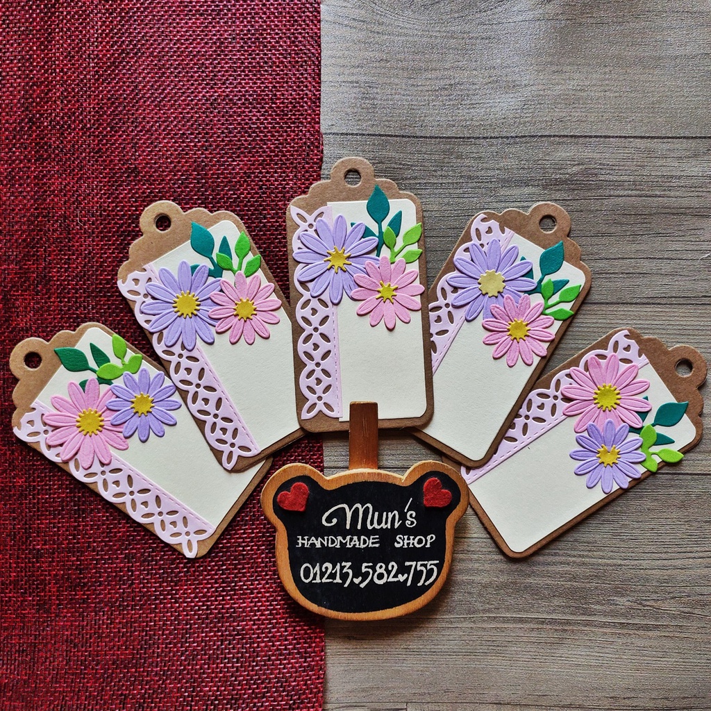 23 mẫu Tag thông điệp / Bookmark handmade dạng treo, kẹp đánh dấu sách - Tặng kèm dây thừng