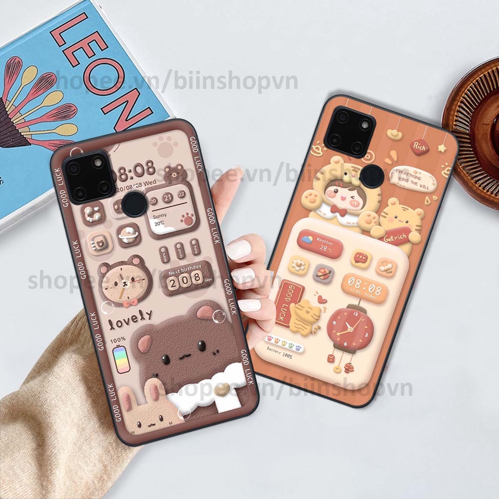 Ốp Realme C20 / C21Y in 3D icon gấu nổi siêu xinh, siêu đáng yêu, cá tính phong cách