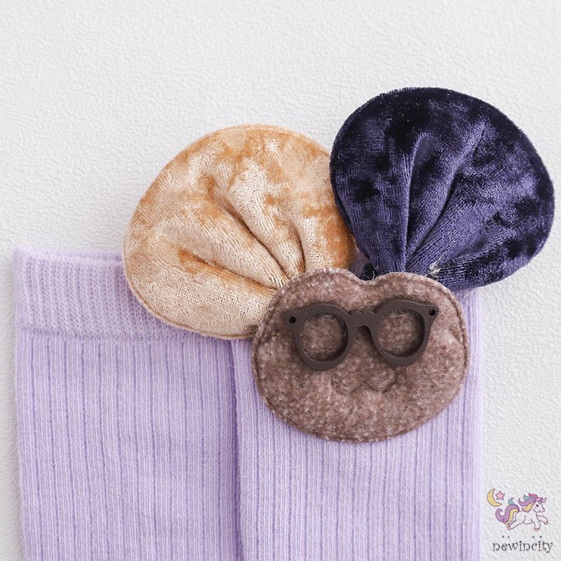 Vớ cotton màu trơn thiết kế kiểu dáng hoạt hình phong cách thời trang Hàn Quốc cho nữ