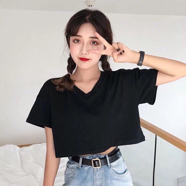 Áo croptop cổ tim (Có ảnh thật) | BigBuy360 - bigbuy360.vn