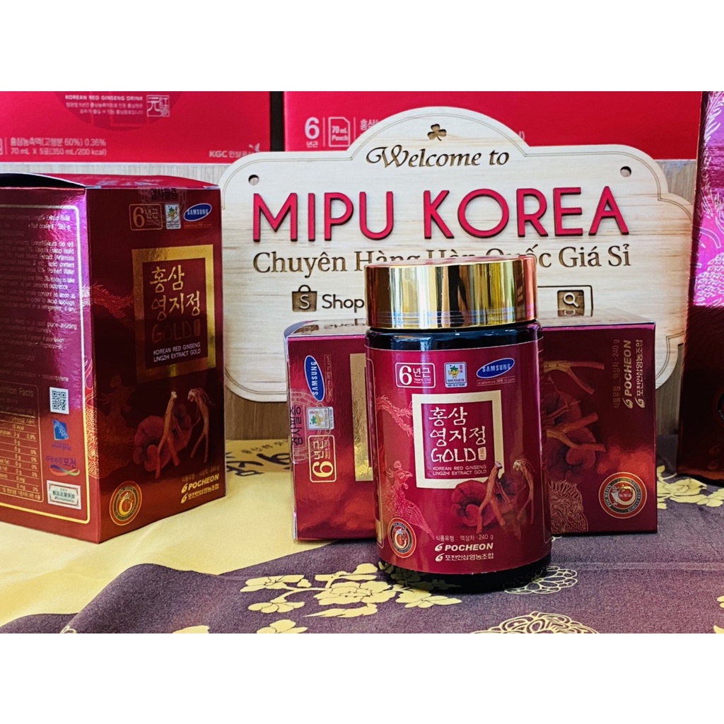 Cao Hồng Sâm Linh Chi Hàn Quốc Pocheon Hộp 2 lọ x 240gr | BigBuy360 - bigbuy360.vn