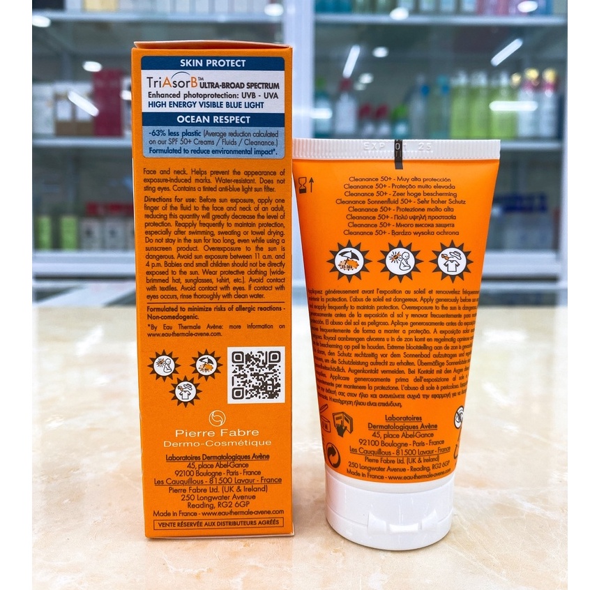 Kem Chống Nắng Avene Dry Touch Fluide SPF50+ 50ml / Avene Mattifying Cleanance SPF50+ 50ml Made in France