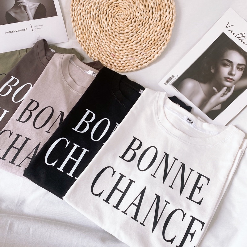 Áo phông 3158 ,áo thun tay lỡ form rộng chất cotton in hình BONNE
