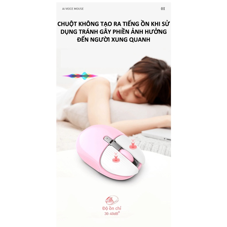 Chuột không dây M106 kết nối bằng Bluetooth và chip 2.4G siêu tiết kiệm pin, màu sắc cá tính thiết kế nhỏ gọn