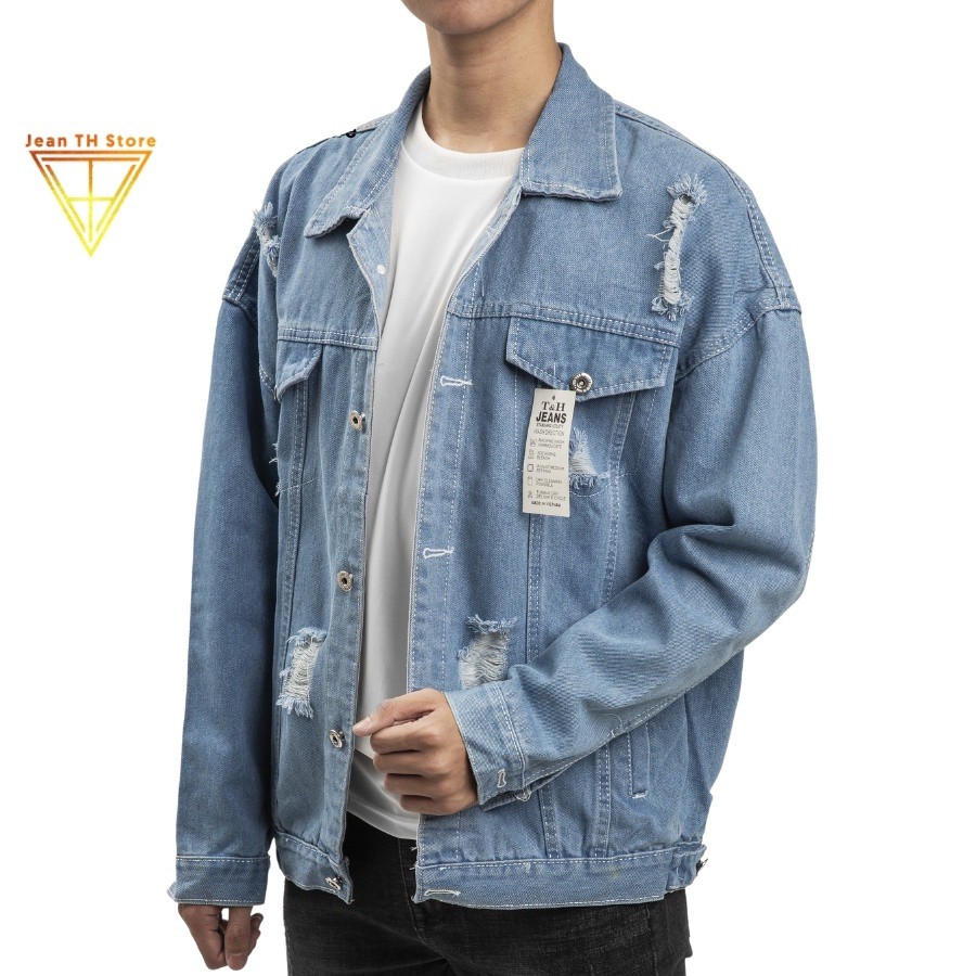 Áo khoác jean unisex nam nữ TH Store bò rách thiết kế cá tính phong cách ulzzang chống nắng - HÀNG MỚI VỀ