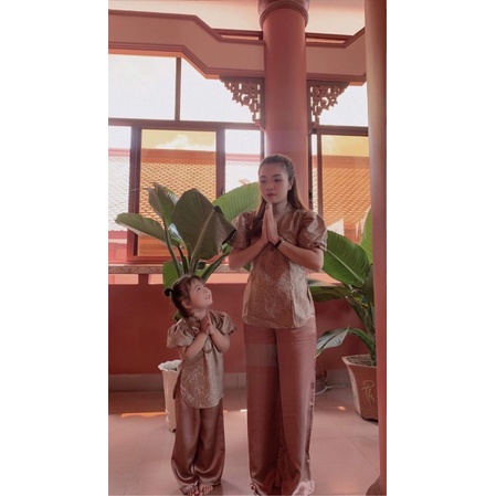 Đồ Lam Đi Chùa # SET Sẫm Tay Phồng Mẹ và Bé# SET MẸ VÀ BÉ
