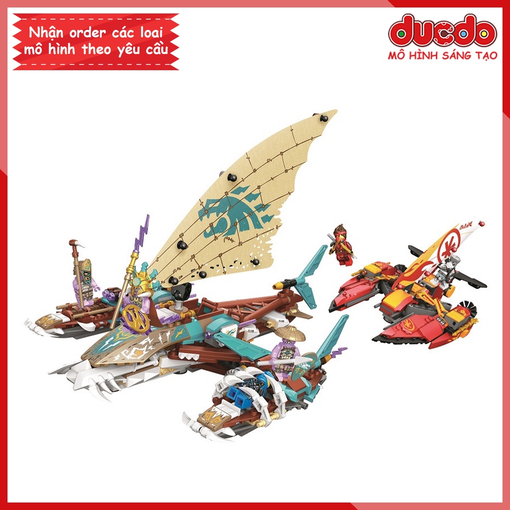 TANK 60040 Lắp ghép Ninjago Trận Chiến Trên Biển Catamaran - Đồ chơi Xếp hình Mô hình Ninja 71748 BLA LRI