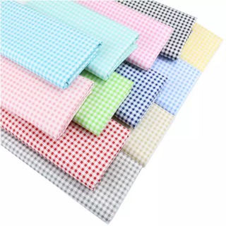 Vải cotton caro nhỏ nhiều màu may cột tóc scrunchies