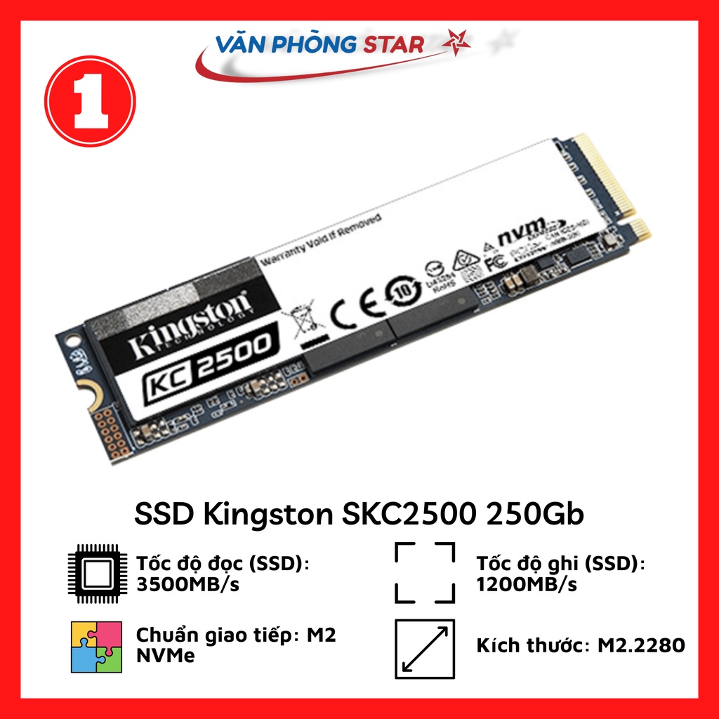 SSD Kingston SKC2500 250Gb PCIe NVMe Gen3x4 M2.2280