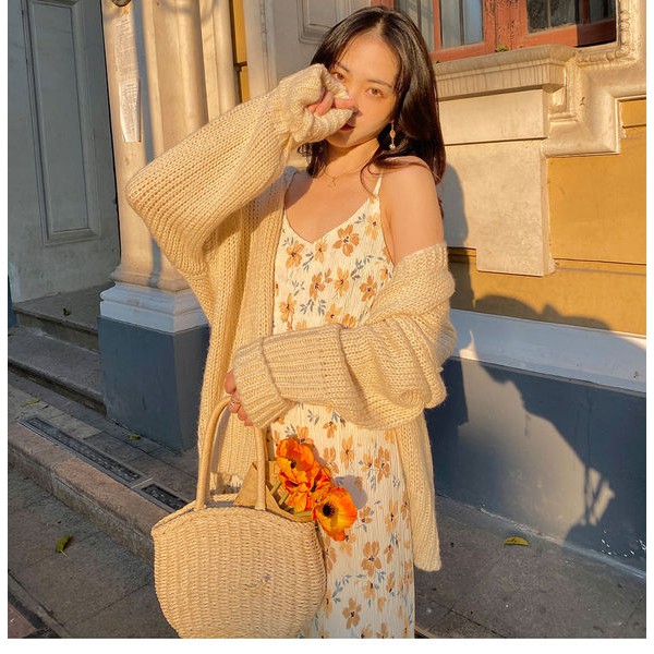 Đầm Hai Dây Hoạ Tiết Hoa Phong Cách Hàn Quốc Xinh Xắn Cho Nữ | BigBuy360 - bigbuy360.vn