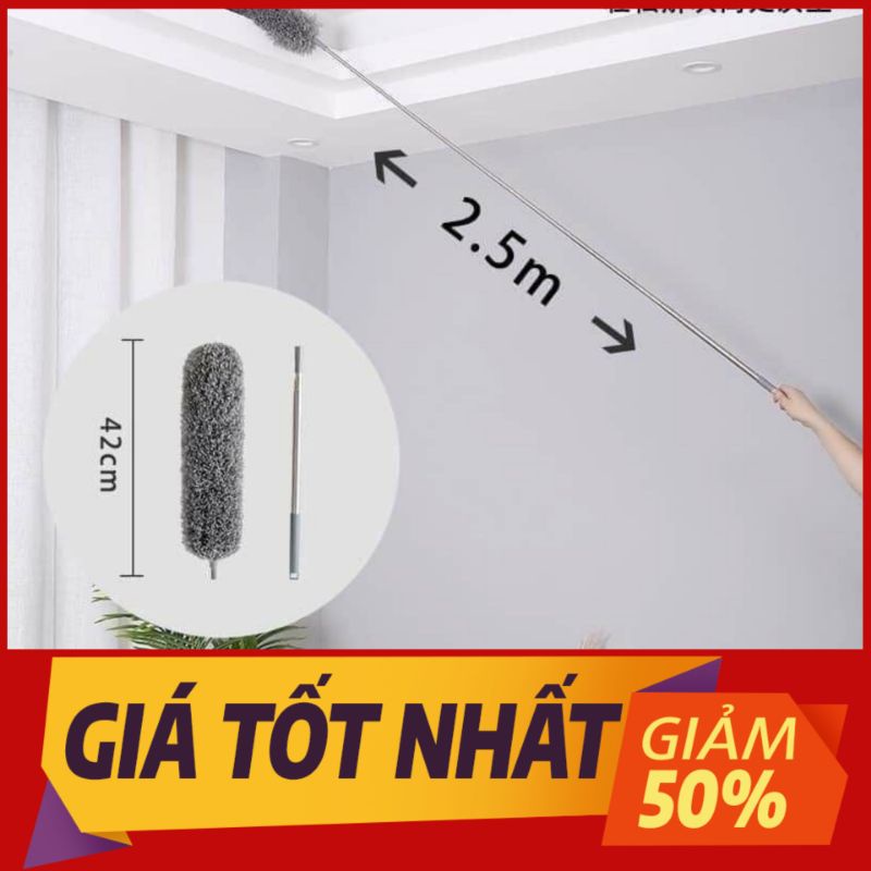 Chổi Quét Trần Nhà, Cây Phất Trần Thông Minh Kéo Rút Dài 2m5 Đa Năng CPT25 [CEC Store]