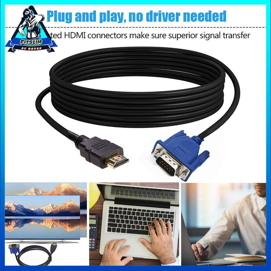 Cáp chuyển đổi HDMI sang VGA cho PC máy tính xách tay máy tính bảng độ phân giải cao