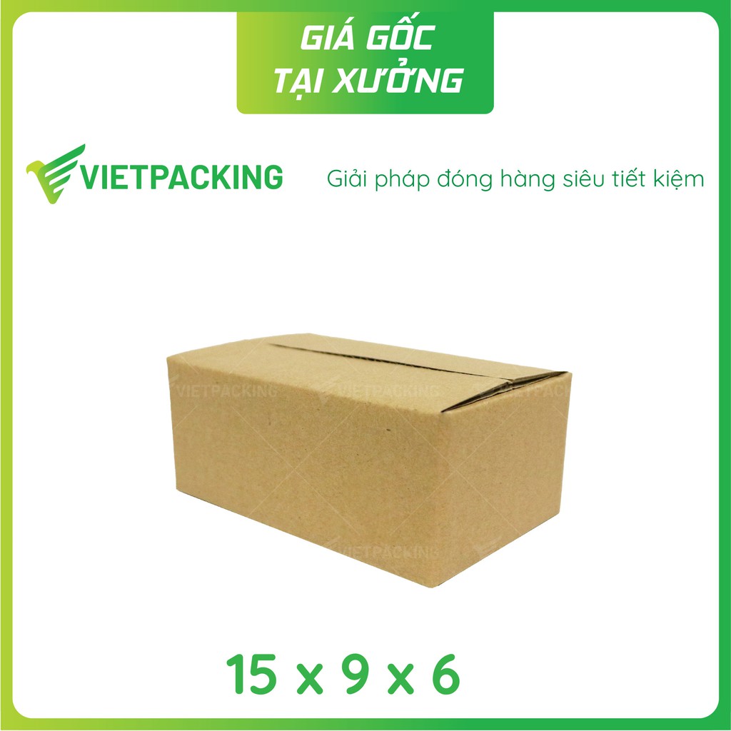 15x9x6 - 50 hộp carton đóng hàng đẹp, giấy cứng V063