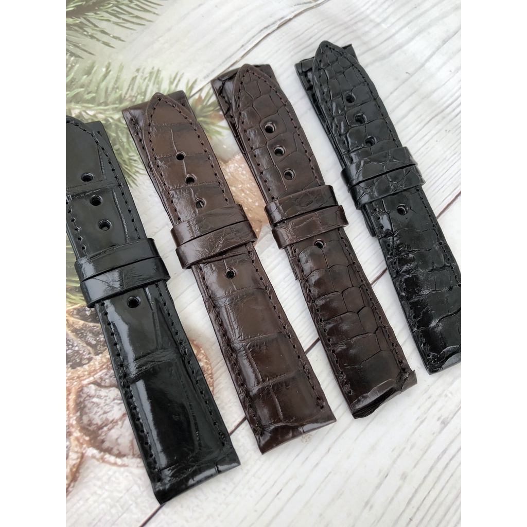 Dây Da Đồng Hồ Cá Sấu 100% Size 24mm - ẢNH THẬT
