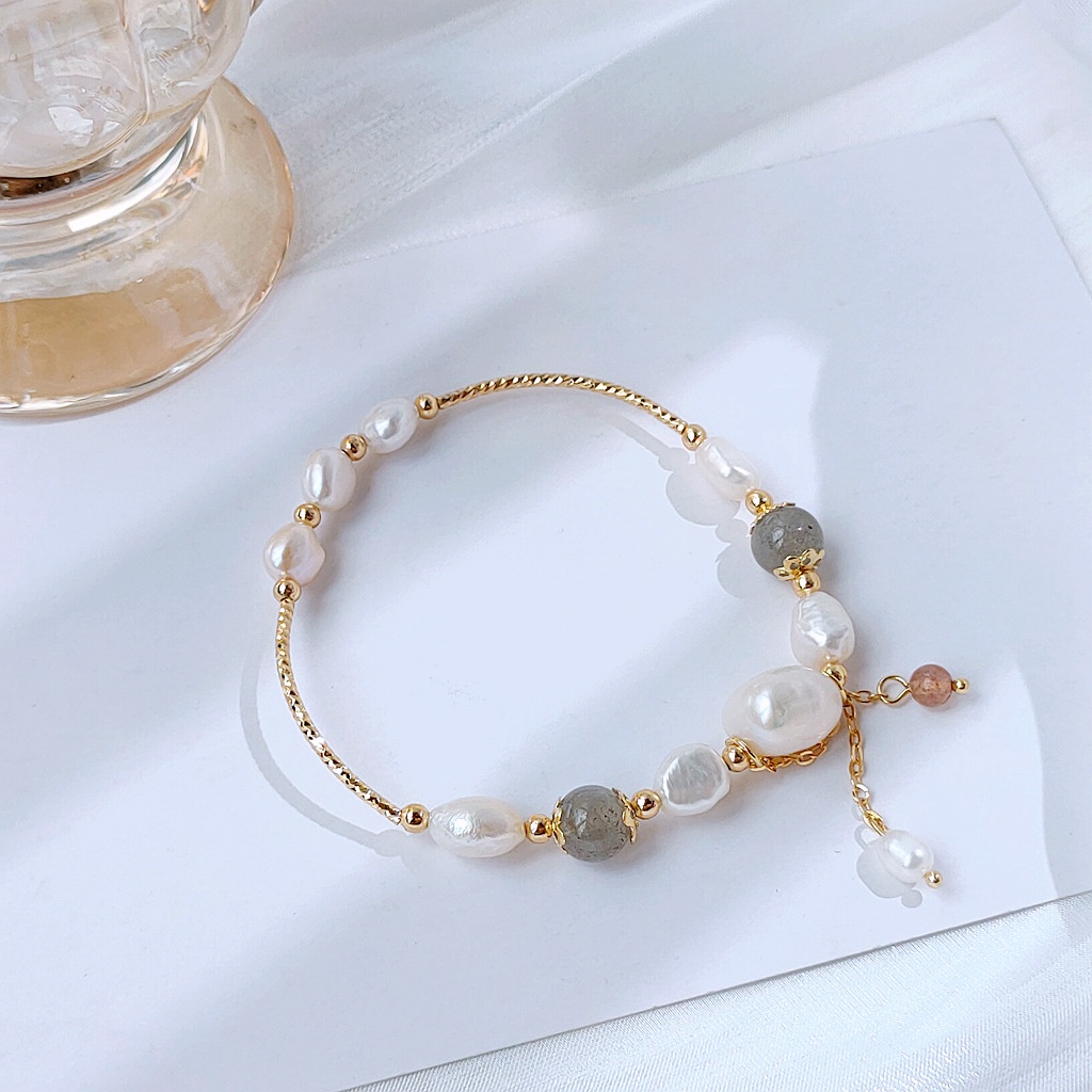 Vòng đeo tay Nữ Đá ánh trăng Làm bằng tay Cổ điển Thiếu nữ Cá Tính ins Thiết kế ban đầu VT-106