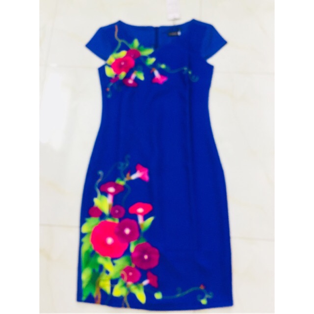 Đầm công sở in hoa 3D như hình Size M L XXL