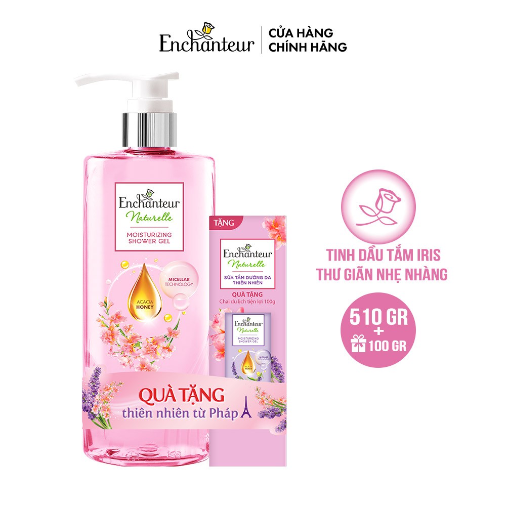 [TẶNG Sữa tắm Iris/ Lavender 100gr] Sữa tắm nước hoa Enchanteur hương Lavender/ Iris 510g