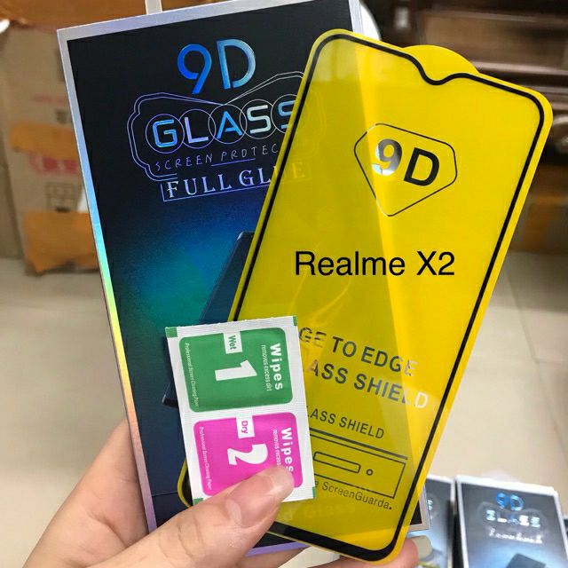 Kính cường lực Full màn Full keo 9D oppo realme x2