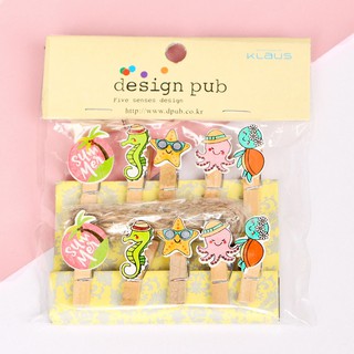Bộ 10 kẹp gỗ Design Pub hình Summer (KG07)